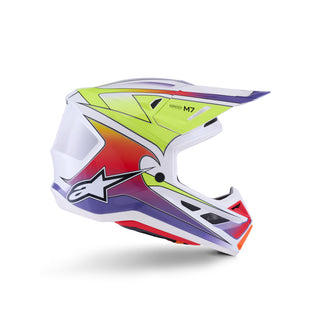 Alpinestars SM7 Fuse ECE06 Helmet - White/Fluro-Yellow/Purple/Glossy