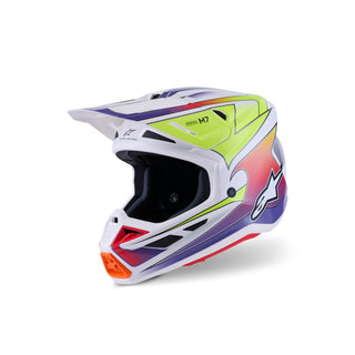Alpinestars SM7 Fuse ECE06 Helmet - White/Fluro-Yellow/Purple/Glossy