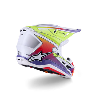 Alpinestars SM7 Fuse ECE06 Helmet - White/Fluro-Yellow/Purple/Glossy