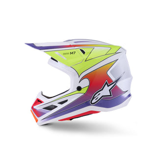 Alpinestars SM7 Fuse ECE06 Helmet - White/Fluro-Yellow/Purple/Glossy