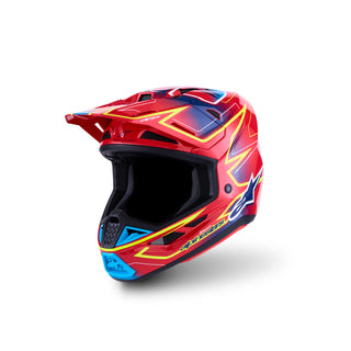 Alpinestars SM7 Cast ECE06 Full Face Helmet - Red / Yellow Fluo / Blue / Glossy