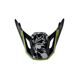 Alpinestars SM7 Blaster Visor ECE06 - Black Gray White Yellow Fluo Glossy