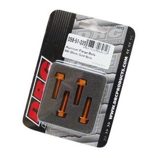 DRC Aluminum M6 Gold Flange Bolts 20mm - Pack of 4