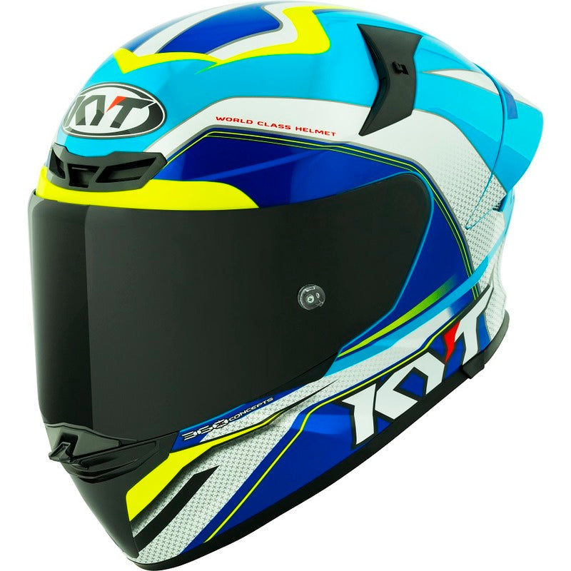 KYT TT Revo E06 Grand Prix Helmet White/Blue – MotoHeaven