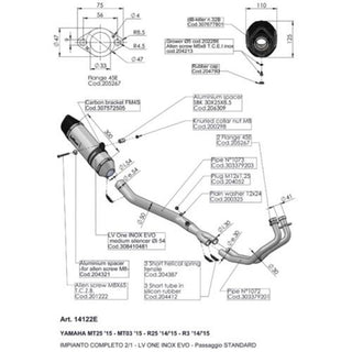LeoVince LVFS14122EU LV One Evo Stainless Full Exhaust System Yamaha Models