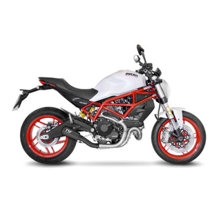 LoeVince LV-10 Slip-On Exhaust Full Black Stainless for Ducati Monster 797  17 -20 / Scrambler 800 15- 20