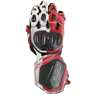 RST Pro Series GP D3O CE Kangaroo Race Motorcycle Gloves - Red/White