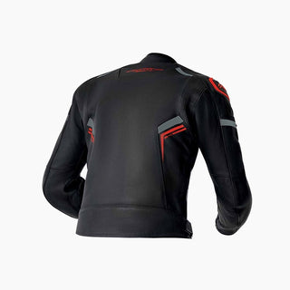 RST S1 D3O CE Leather Motorcycle Jacket - Black/Grey/Red