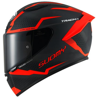 Suomy Track-1 E06 Reaction Full Face Helmet - Matt Anthracite/Red