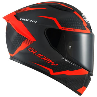 Suomy Track-1 E06 Reaction Full Face Helmet - Matt Anthracite/Red
