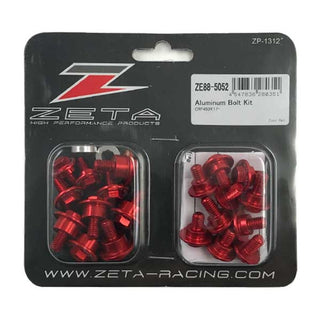 Zeta Alloy Plastics Bolt Kit For Honda CRF250R / CRF450R / CRF450L/RL - 22 Pcs Red