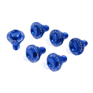 Zeta Alloy Fork Guard Bolt Set For KTM/Husqvarna - 6 Pcs Blue