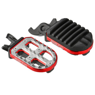 DRC Zeta Adventure Adjust Footpegs 60mm for Honda Models - Red
