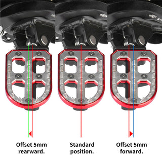 DRC Zeta Adventure Adjust Footpegs 60mm for Honda Models - Red