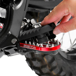 DRC Zeta Adventure Adjust Footpegs 60mm for Honda Models - Red