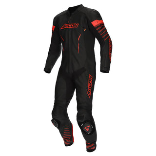 Argon Pursuit One-Piece Leather Race Suit - Black / Red
