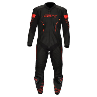 Argon Pursuit One-Piece Leather Race Suit - Black / Red