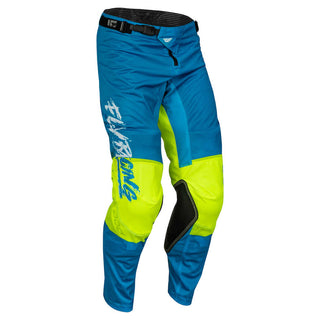 Fly Racing 2023.5 Kinetic Mesh Khaos MX Pants - Black/ White/ Hi-Vis