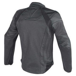 Dainese Fighter Motorcycle Leather Jacket - Black/ Black
