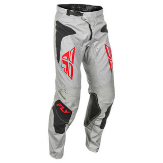 Fly Racing 2025 Kinetic MX Sym Pants -  Light Grey/ Red/ Black