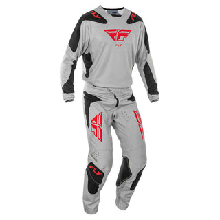 Fly Racing 2025 Kinetic MX Sym Pants -  Light Grey/ Red/ Black