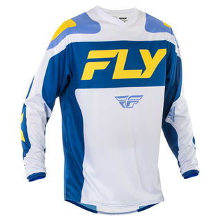 Fly Racing Legacy 2025 F-16 MX Jersey - White/ Dark Blue/ Yellow