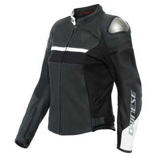 Dainese Rapida Ladies Leather Jacket - Black-Matte/White