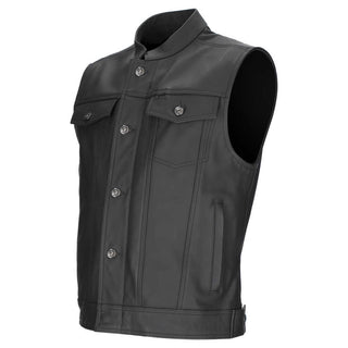 Argon Vice Leather Vest - Black