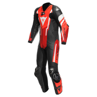 Dainese Mugello 3 D Air 1 Piece Racing Suit - Black/Fluro-Red/White
