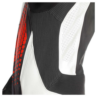 Dainese Laguna Seca 6 1 Piece Racing Leather Suit Perforated - Black/White/Red-Fluro
