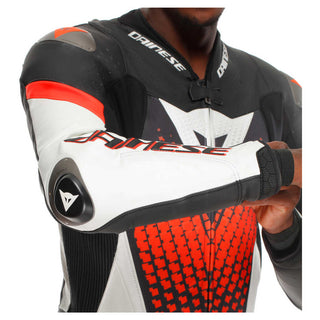 Dainese Laguna Seca 6 1 Piece Racing Leather Suit Perforated - Black/White/Red-Fluro