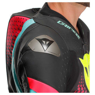 Dainese Laguna Seca 6 1 Piece Racing Leather Suit Perforated - Black/Water/Fuxia