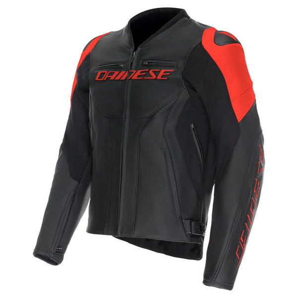 Dainese Racing 5 Mens' Perforated Leather Jacket - Black/Black/Red
