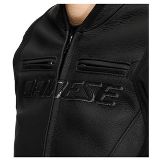 Dainese Racing 5 Ladies' Perforated Leather Jacket - Black/Black