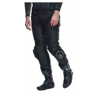Dainese Delta 4 Leather Motorcycle Pants - Black/Black - MotoHeaven