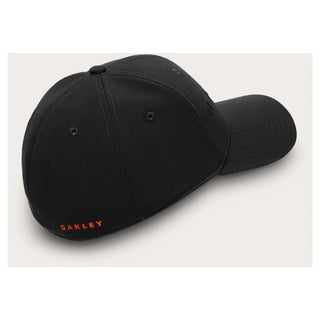 Oakley Bark Embossed Hat - Pitch Black/Flame Red