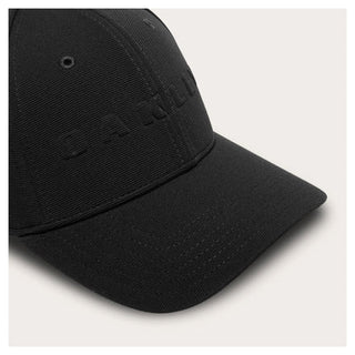 Oakley Bark Embossed Hat - Pitch Black/Flame Red