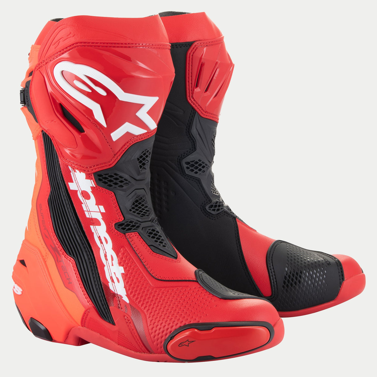 Alpinestars Supertech R V2 Boots - Red Fluro Red