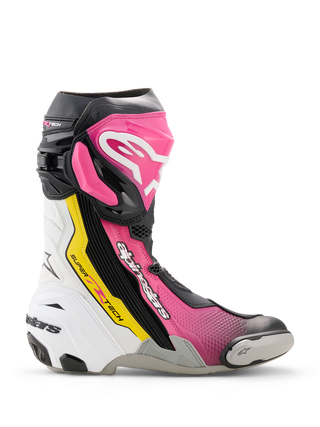 Alpinestars Supertech R V2 Boots - Black / Magenta / White / Yellow
