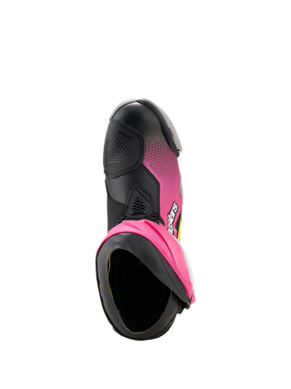 Alpinestars Supertech R V2 Boots - Black / Magenta / White / Yellow