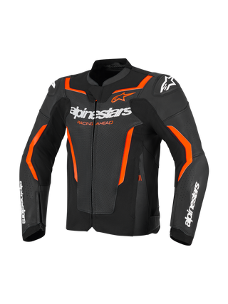 Alpinestars GP Force V2 Airflow Leather Jacket - Black / Fluro Red