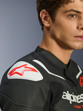 Alpinestars GP Force V2 Airflow Leather Jacket - Black / White