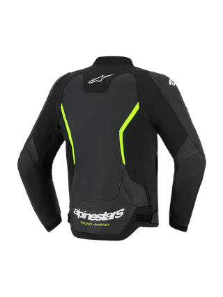 Alpinestars GP Force V2 Airflow Leather Jacket - Black / Fluro Yellow