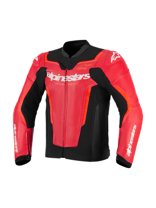 Alpinestars GP Force V2 Airflow Leather Jacket - Red / Fluro Red