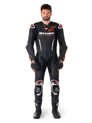 Alpinestars GPR7 1Pc Leather Suit - Black White Fluro Red