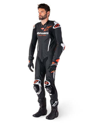 Alpinestars GPR7 1Pc Leather Suit - Black White Fluro Red