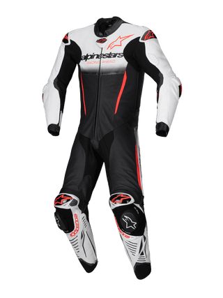 Alpinestars GPR7 1Pc Leather Suit - White Black Fluro Red