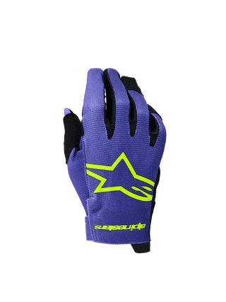 Alpinestars 2026 Youth Radar Gloves - Purple/Fluro-Yellow
