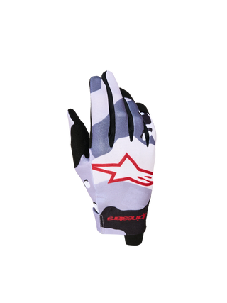 Alpinestars Youth Radar Gloves 2024-2027 - Ash Gray Light Lilac Red Black