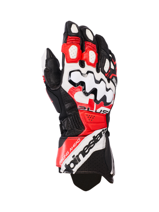 Alpinestars Gp Plus R V3 Leather Gloves - Black/White/Fluro-Red